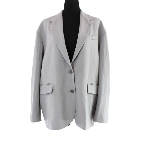 Babaton Atelier Agency Pewter Oversized Single Breasted Blazer 2 Relaxed Jacket - Picture 1 of 9